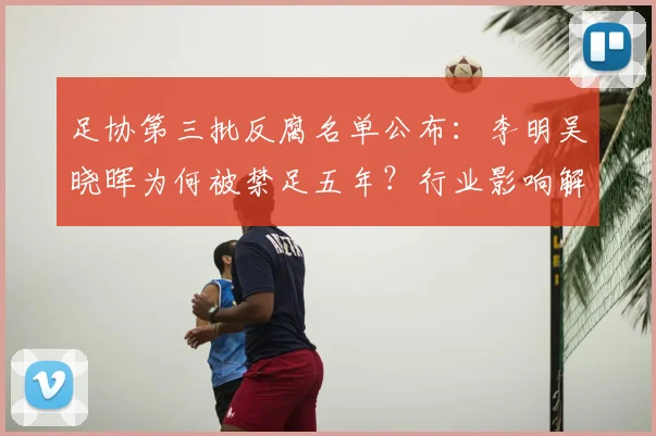 足协第三批反腐名单公布:李明吴晓晖为何被禁足五年?行业影响解读